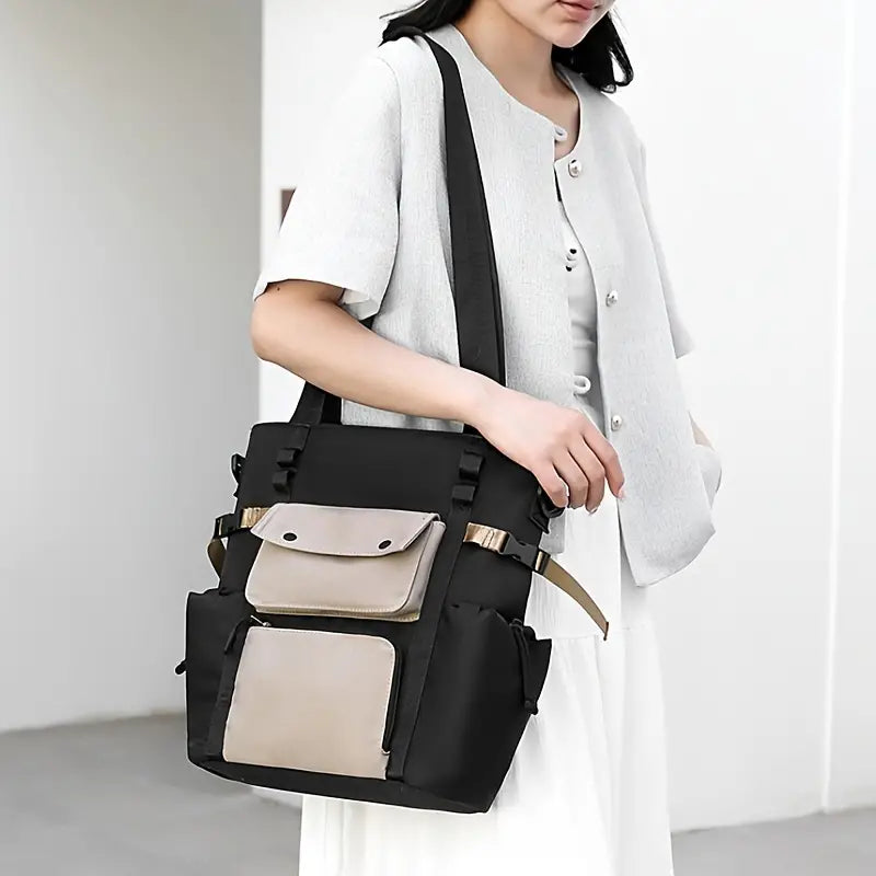 Sophie | Lightweight Canvas Multi-Pocket Shoulder Bag