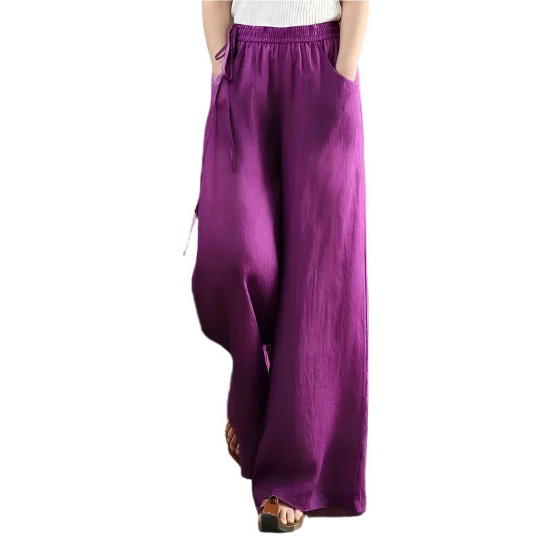 Cotton Linen Wide-Leg Pants