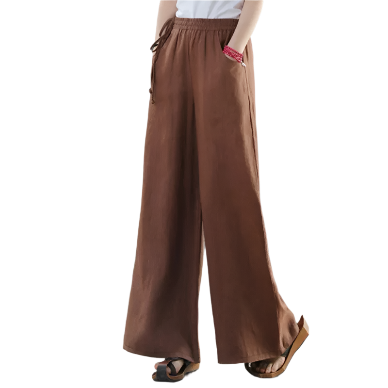 Cotton Linen Wide-Leg Pants