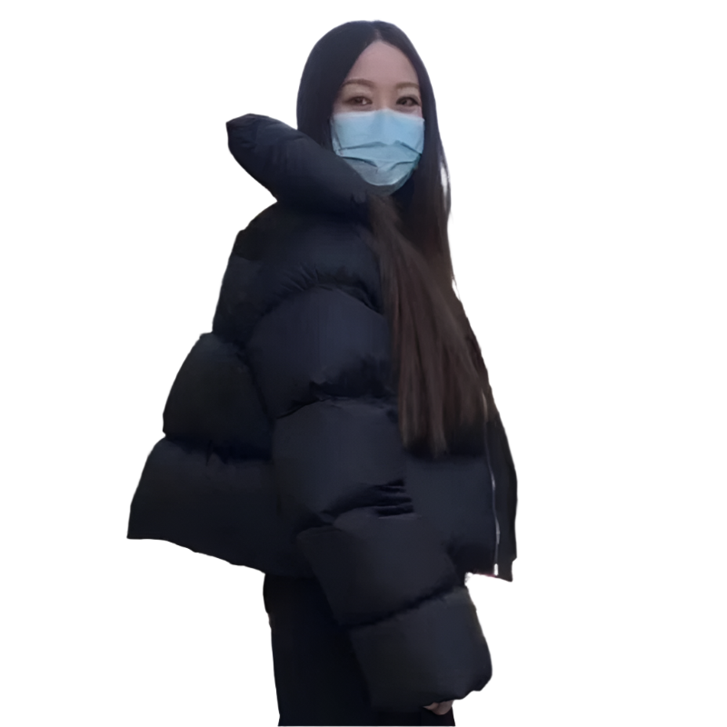 Bubble Puffer Jacket with Shawl Collar