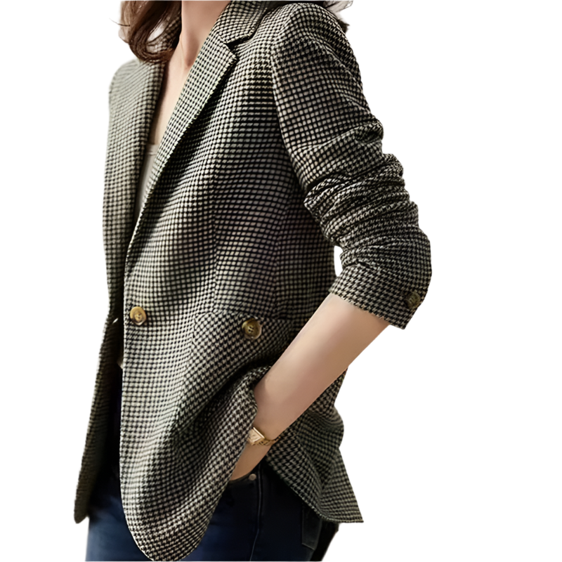 Women's Skinny Plaid Blazer